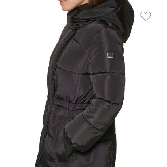 NWOT Kenneth Cole Anorak Puffer Coat Jacket: Warm Comfy Flattering Fit & Flare - Picture 4 of 14